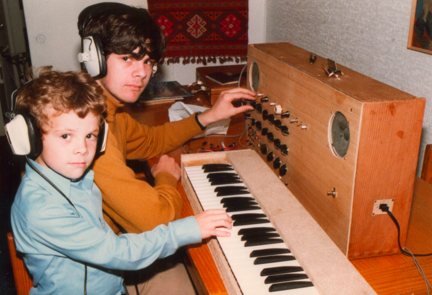 youth photo with vintage synth